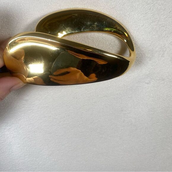 Alexis Kirk NY Paris London Blue Pebble Leather Belt W/Gold Abstract Buckle main image 9